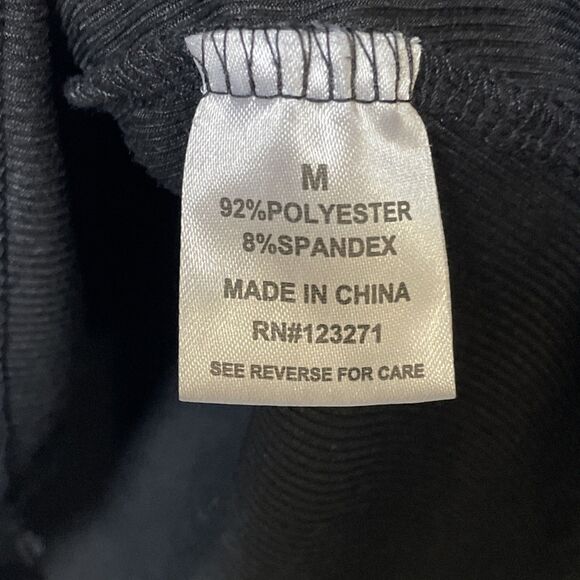 ORANGE KISS Short Puff Sleeve Black Top Blouse Size Medium - Picture 5 of 8